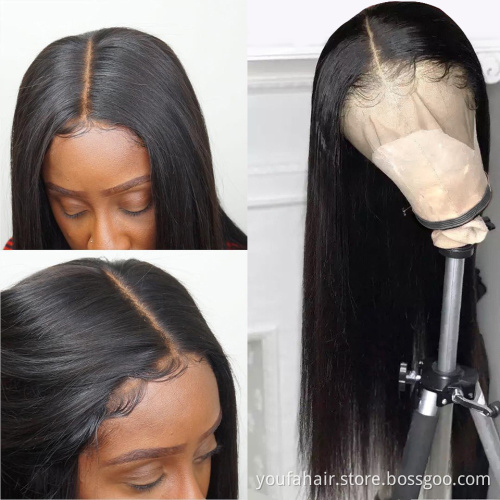 Brazilian 100% Virgin Human Hair 13x4 Transparent Swiss Lace Front Wig Cuticle Aligned Hair HD Lace Closure Wigs with Baby Hair